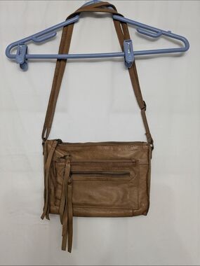 Day & Mood Ann Distressed Leather Crossbody Bag Brown Boho Purse